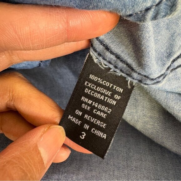 Torrid Blue Denim Button Down Shirt - Picture 5 of 13
